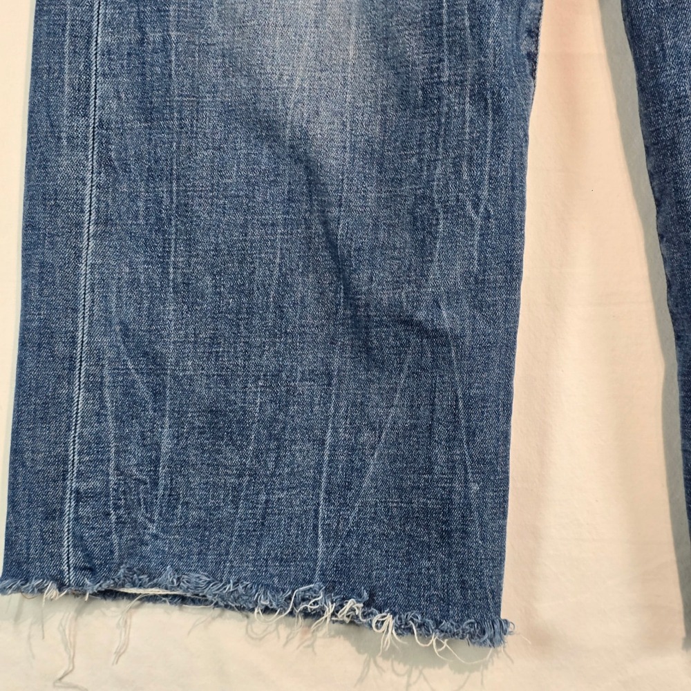 Banana Republic Wide Leg Jeans 27/4 Medium Wash Raw Hem High Rise 862757-008 - Picture 10 of 16